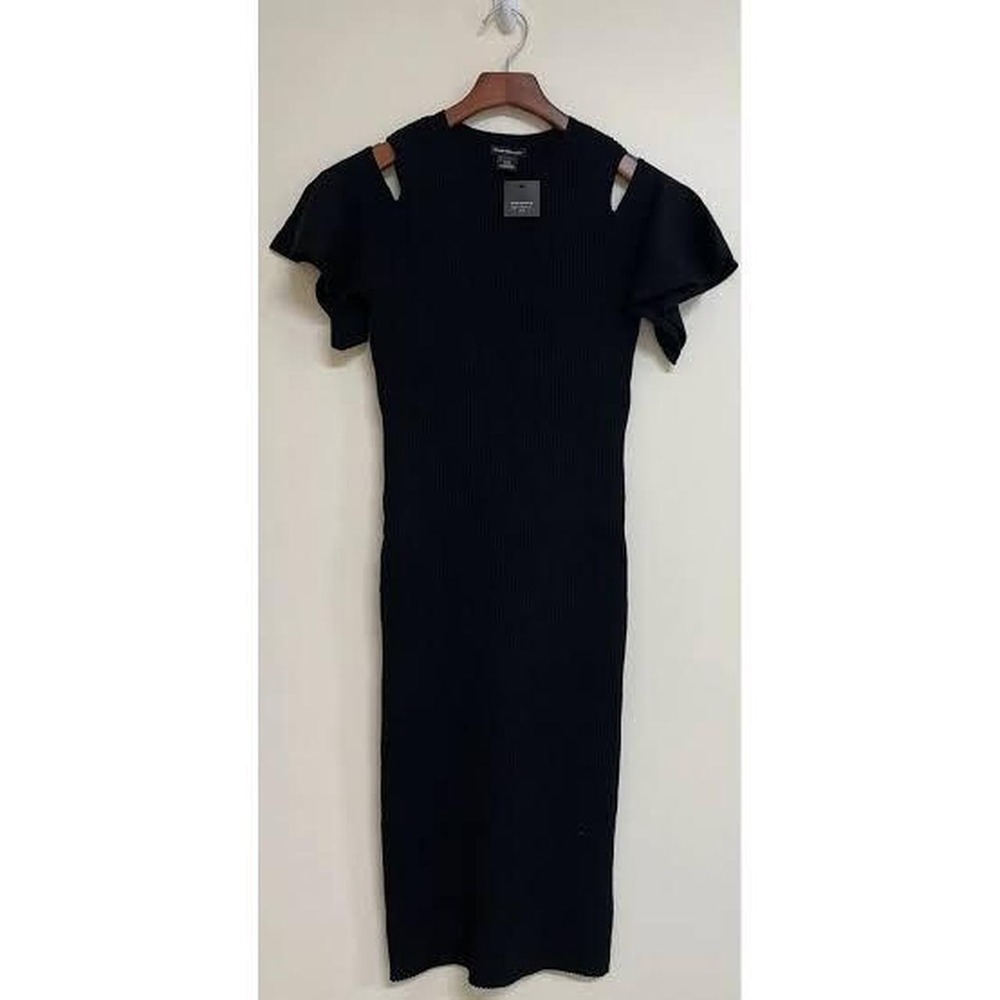 NWT Club Monaco black cold shoulder dress Size XS